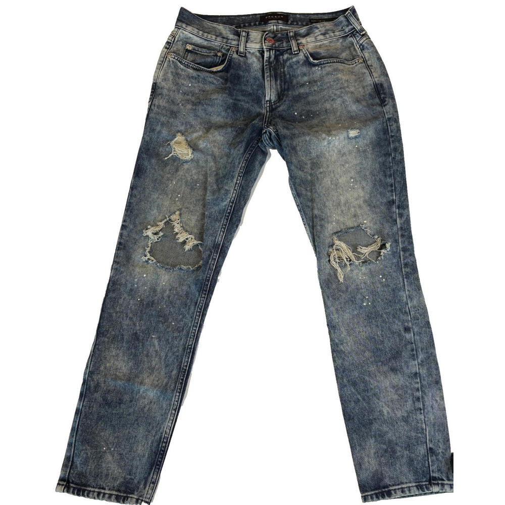 Pacsun Skinny Distressed Jeans Men 30x30 Blue Ripped Knees Faded Wash Denim